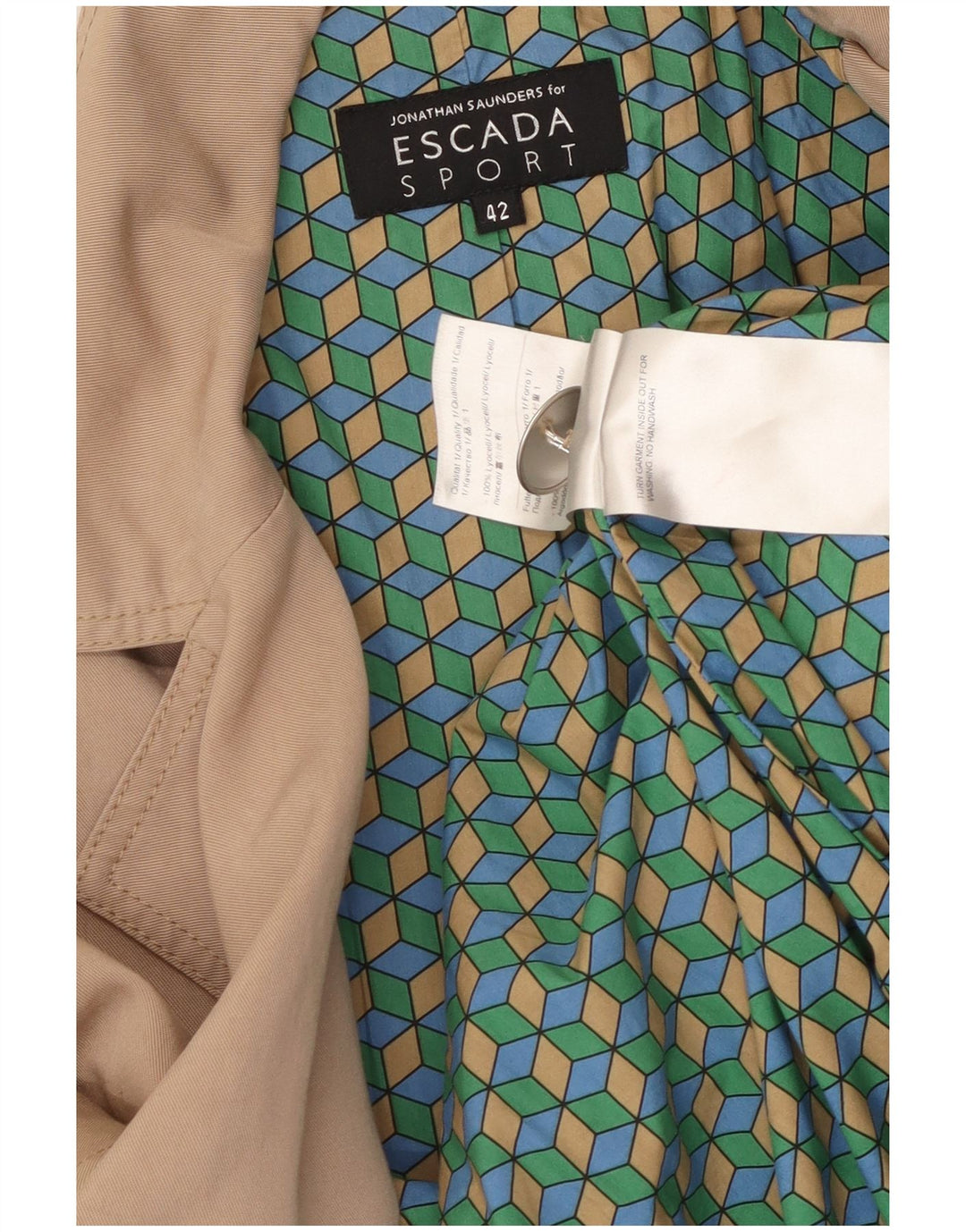 Trencz damski ESCADA EU 42 Duży beżowy lyocell