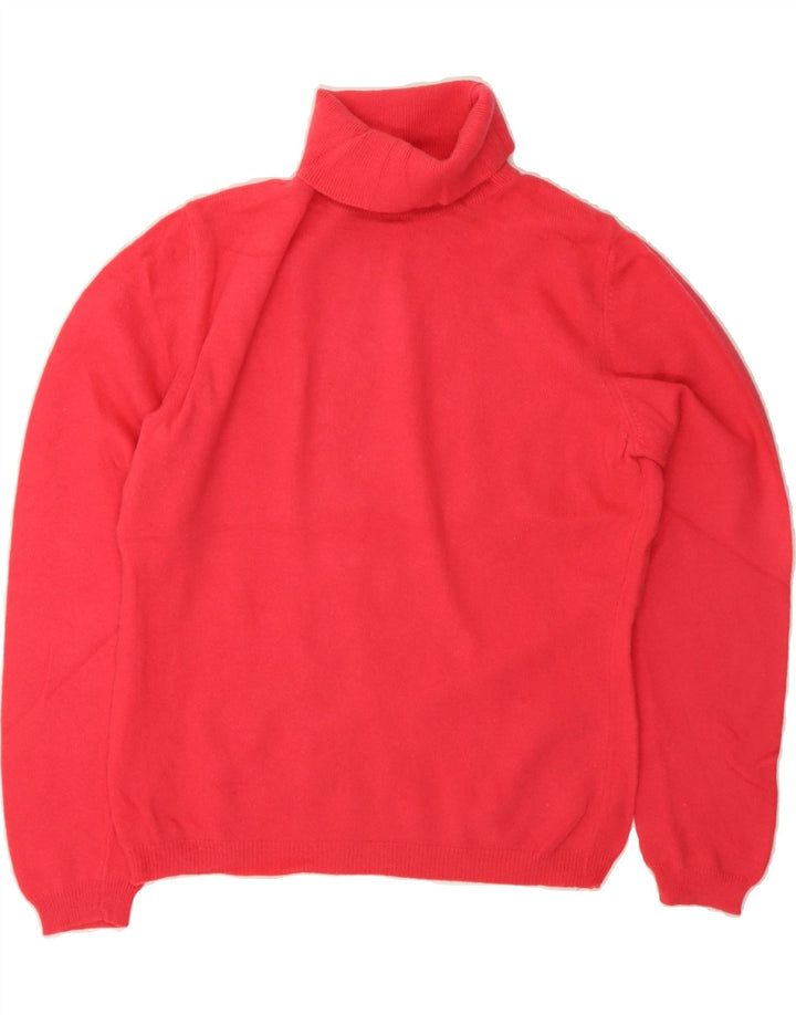 BENETTON Womens Roll Neck Jumper Sweater UK 12 Medium Red Wool Vintage Benetton and Second-Hand Benetton from Messina Hembry 