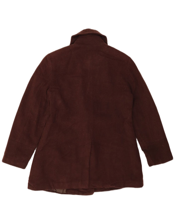 LONDON FOG Damski płaszcz grochowy UK 14 Średni brązowy wełniany