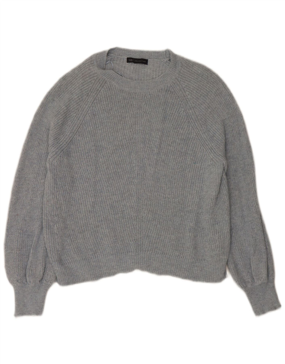 Marks & Spencer Damski sweter z dekoltem w łódkę, UK 16, duży, niebieski poliamid