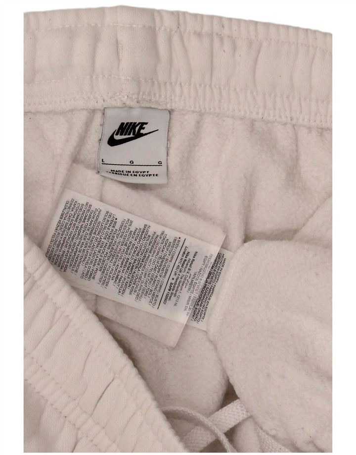 NIKE Mens Graphic Cargo Tracksuit Trousers Joggers Large  White Cotton