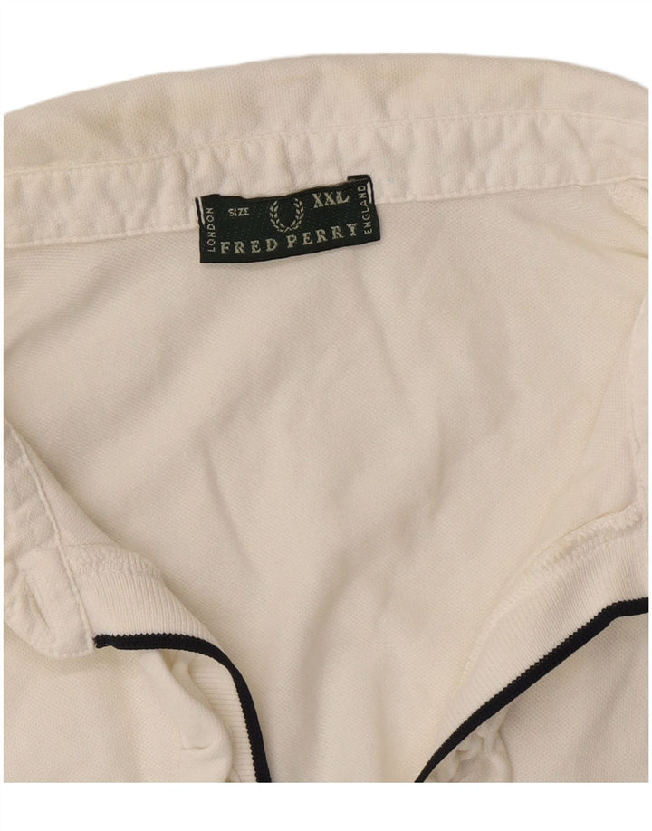 Damska koszulka polo Fred Perry z falbanką z przodu UK 20 2XL biała