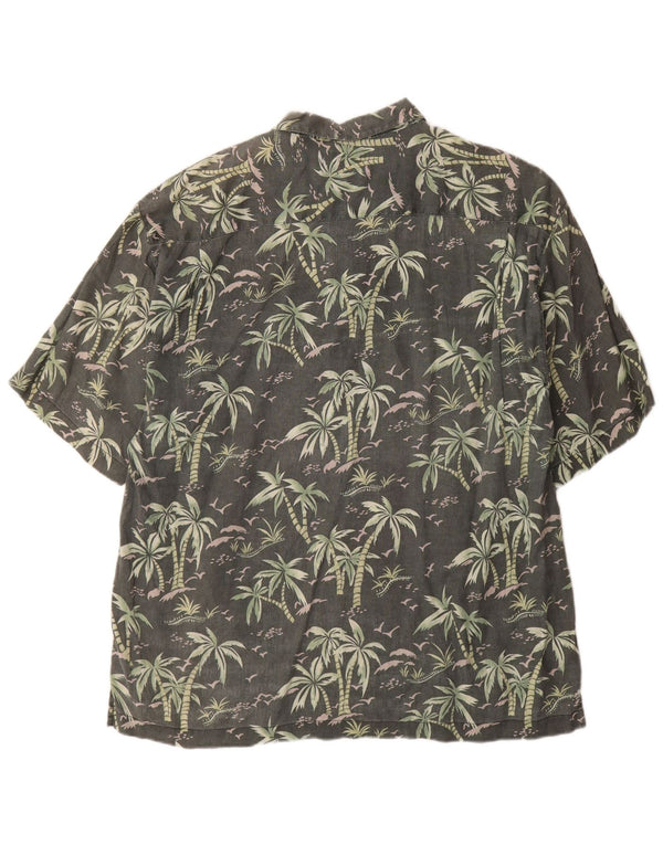Męska koszula z krótkim rękawem Tommy Bahama XL, zielona, lniana, w kwiaty, hawajska