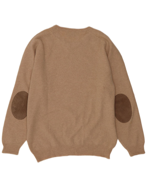 Męski sweter z okrągłym dekoltem Pringle UK 44 XL Beżowy, nowa wełna