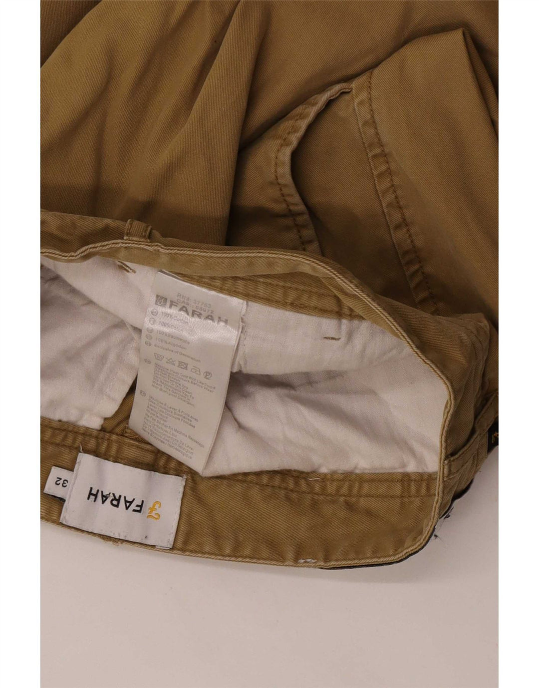 Męskie spodenki Chino Farah, średnie W32, bawełna khaki