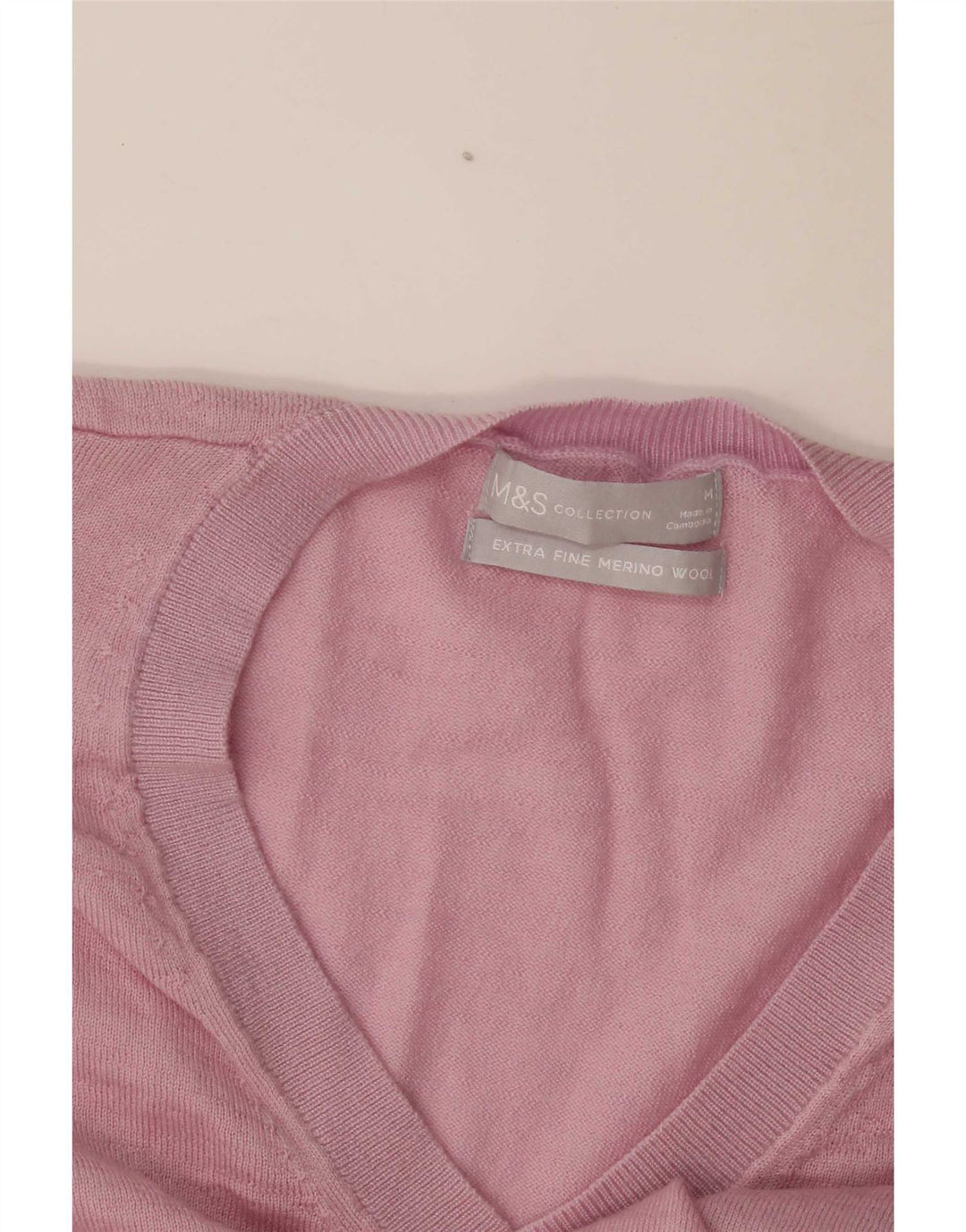 Marks & Spencer Damski sweter oversize z dekoltem w kształcie litery V, UK 14, średni róż