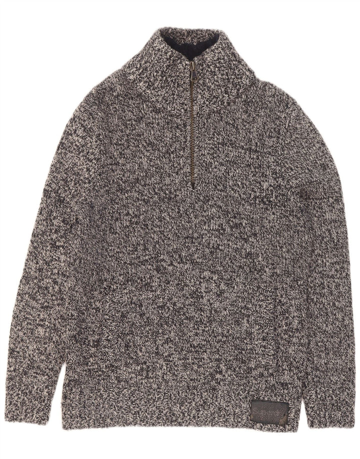 Męski sweter z zamkiem błyskawicznym Superdry 2XL, szary, nakrapiany akryl