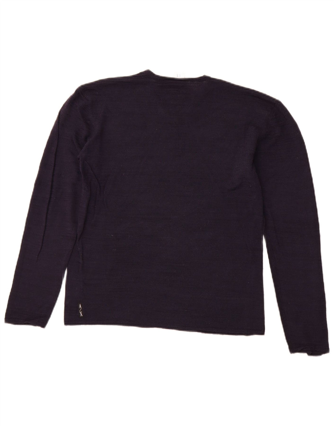 ARMANI EXCHANGE Damski sweter z dekoltem w kształcie litery V, UK 12, średni granatowy