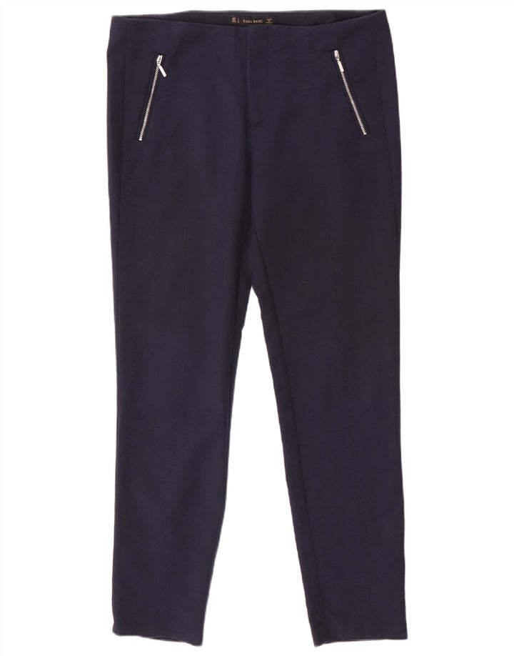 Spodnie damskie ZARA Slim Casual, duże W32 L29 Granatowe