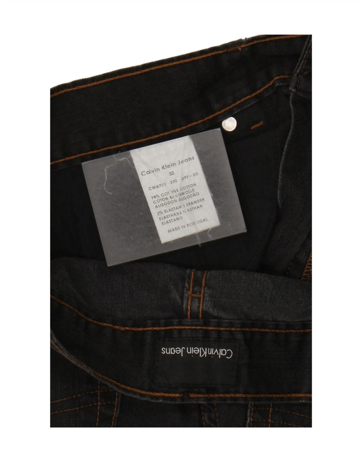 Męskie proste dżinsy Calvin Klein W32 L33 Czarne bawełniane