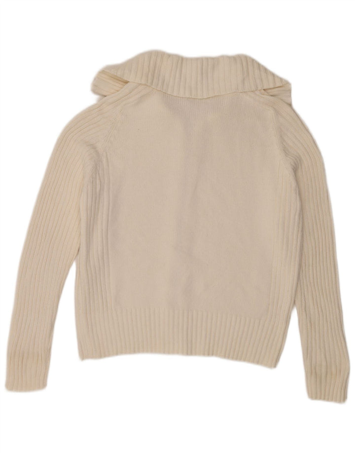 Marks & Spencer Damski sweter ze stretchem, UK 16, duży, biały