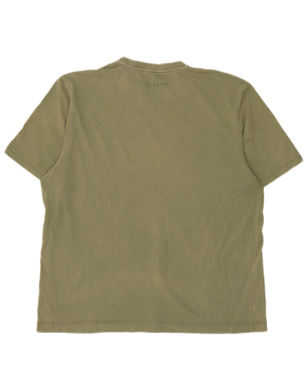 Ted Baker Męski T-shirt, rozmiar 6, 2XL, bawełna khaki
