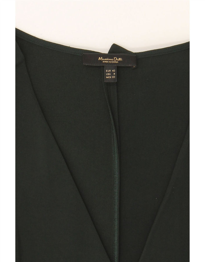MASSIMO DUTTI Womens Long Sleeve Bodycon Dress EU 40 Medium Green Viscose Vintage Massimo Dutti and Second-Hand Massimo Dutti from Messina Hembry 
