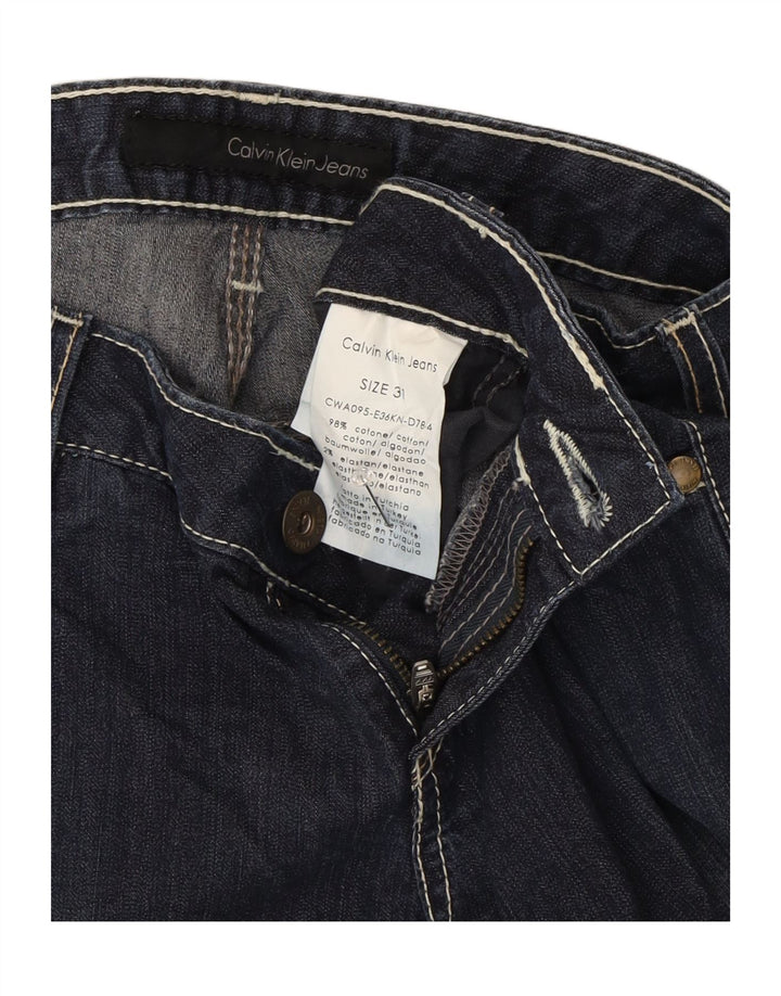 Damskie spodenki jeansowe Calvin Klein W31 Średni granatowy, bawełniany