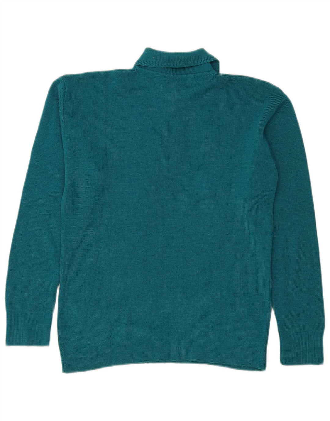 Vintage damski sweter polo UK 14 średni niebieski