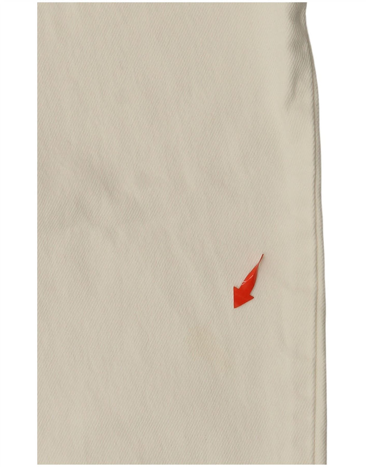 STEFANEL Damskie jeansy z wysokim stanem IT 44 Medium W24 L27 Złamana biała bawełna