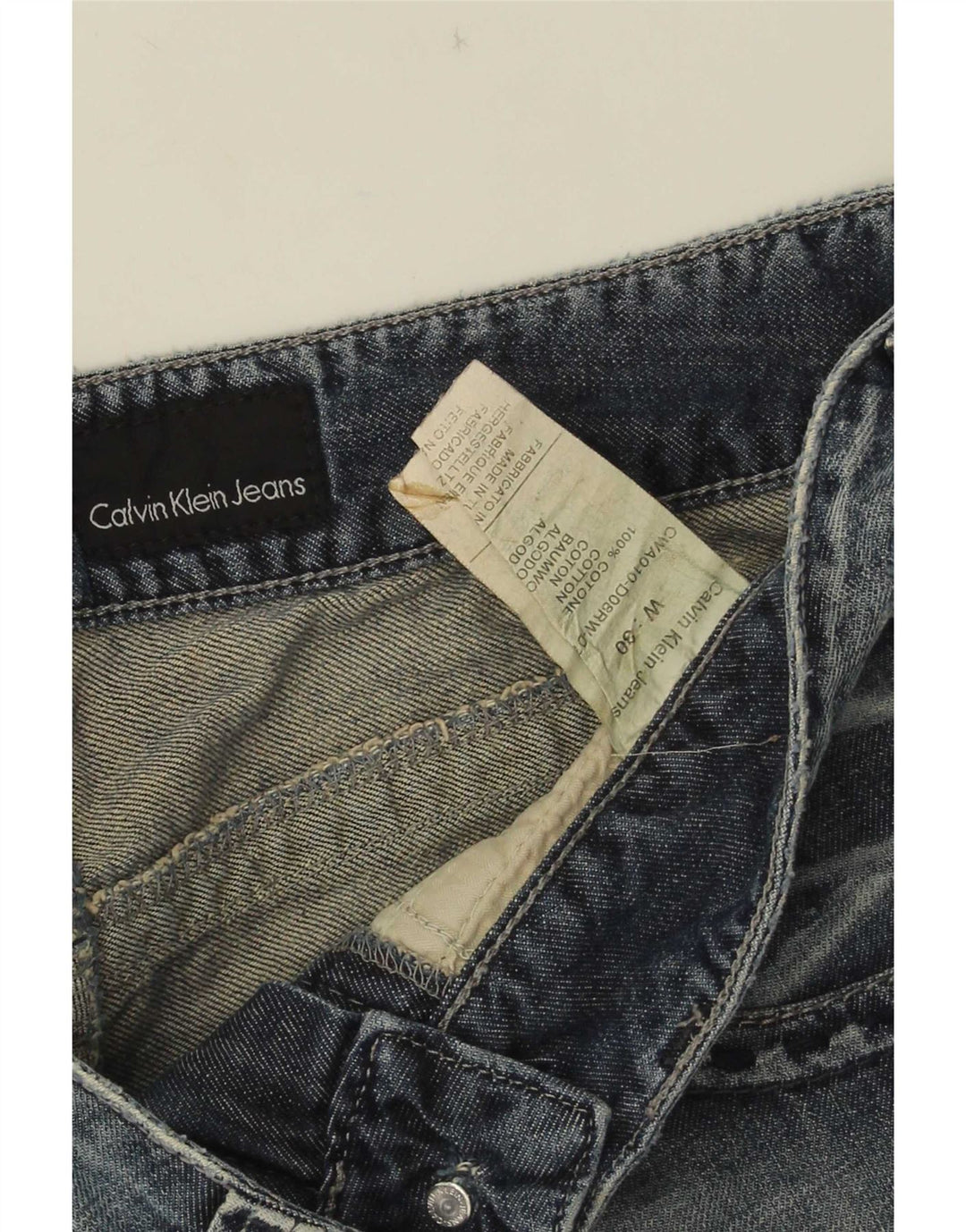 Damskie spodenki jeansowe Calvin Klein W30 Średni niebieski, bawełniany