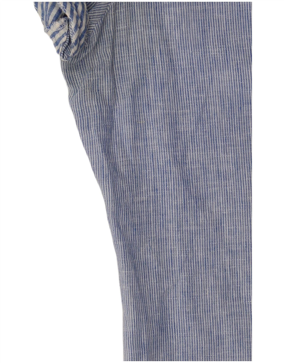 Damska bluzka koszulowa z krótkim rękawem TOMMY HILFIGER UK 6 XS, lniana w niebieskie paski