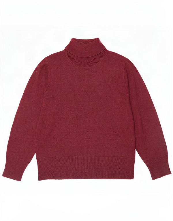 Marks & Spencer Damski sweter z golfem UK 20 2XL Burgundowy akryl