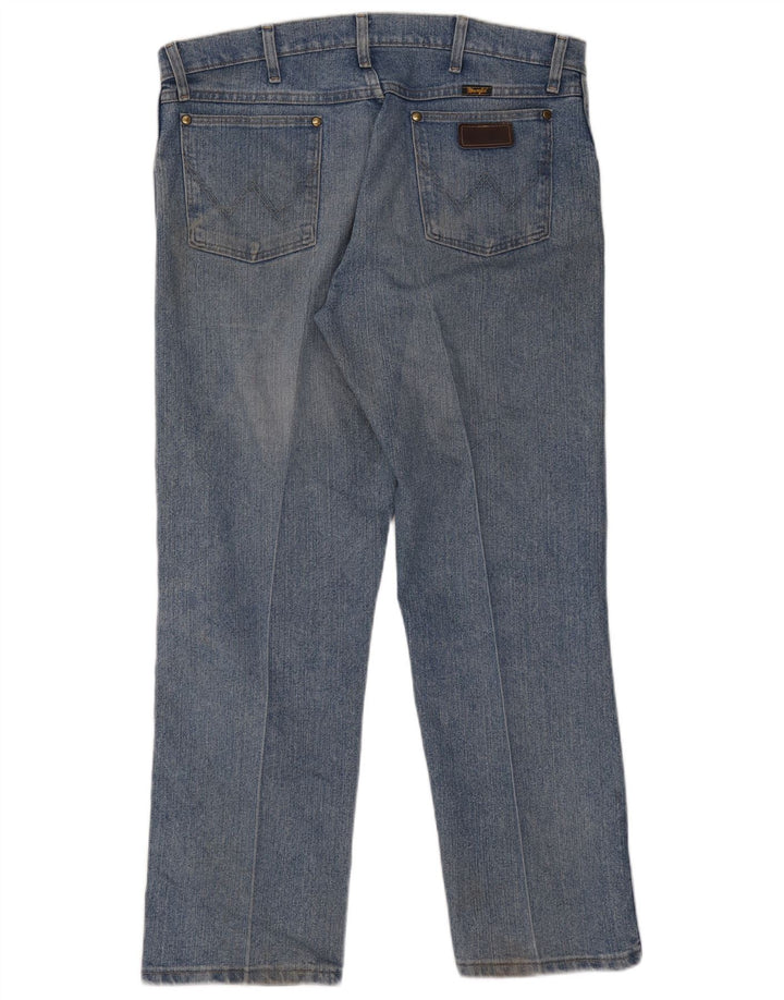 Wrangler Męskie proste dżinsy W36 L30 Niebieskie bawełniane