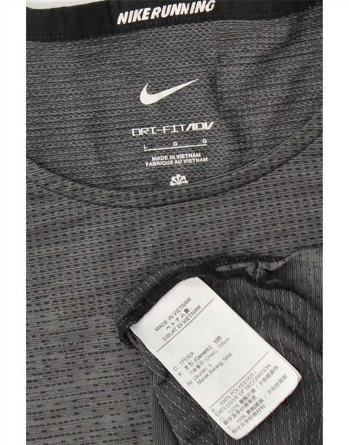 Męski T-shirt Nike Dri Fit, duży, szary, poliestrowy