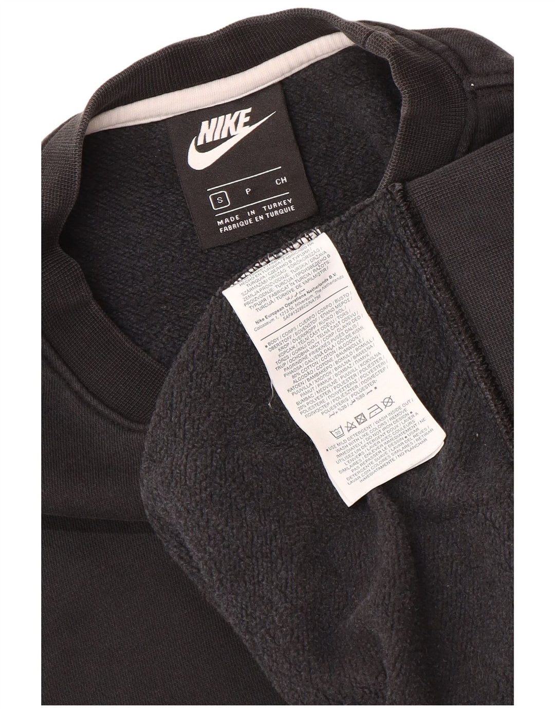 Męska bluza dresowa NIKE o luźnym kroju, mała, czarna, bawełniana