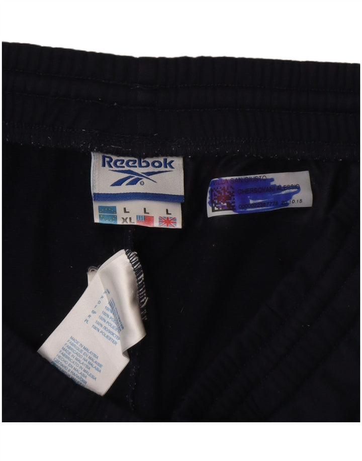Męskie spodnie dresowe Reebok, duże, granatowe, z poliestru