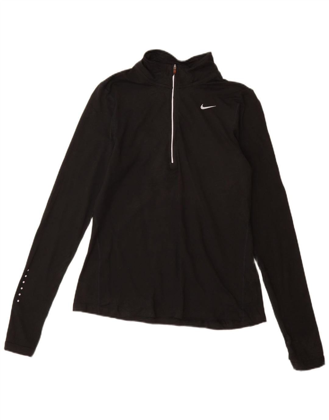 Damski dres Nike Dri Fit z zamkiem błyskawicznym na szyi, UK 10, mały, czarny