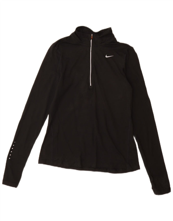 Damski dres Nike Dri Fit z zamkiem błyskawicznym na szyi, UK 10, mały, czarny