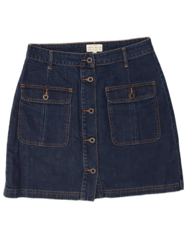 Jack Wills Damska mini spódniczka dżinsowa UK 10 Small W27 Niebieska bawełna