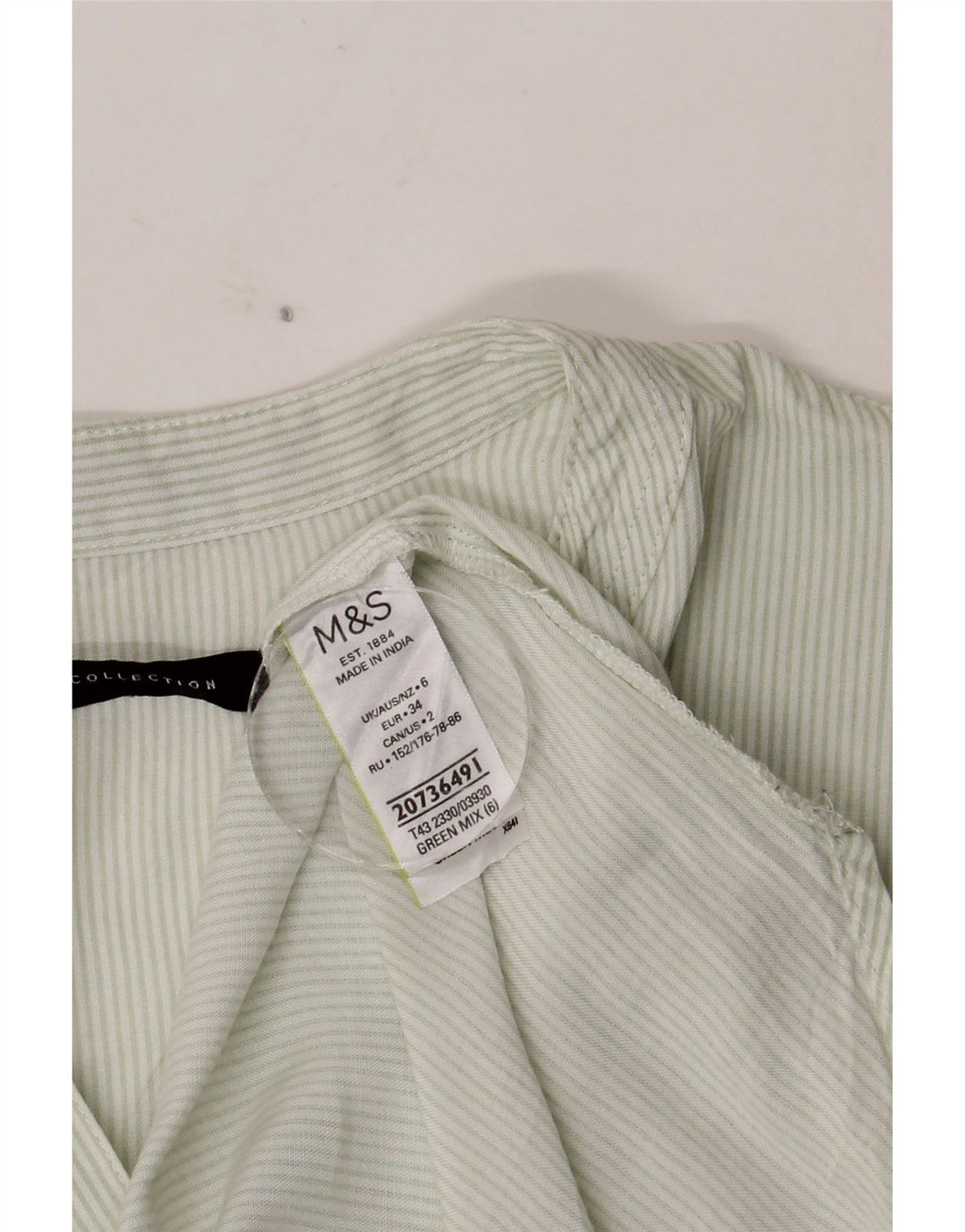 Damska koszula pulowerowa Marks & Spencer UK 6 XS Zielona wiskoza w prążki