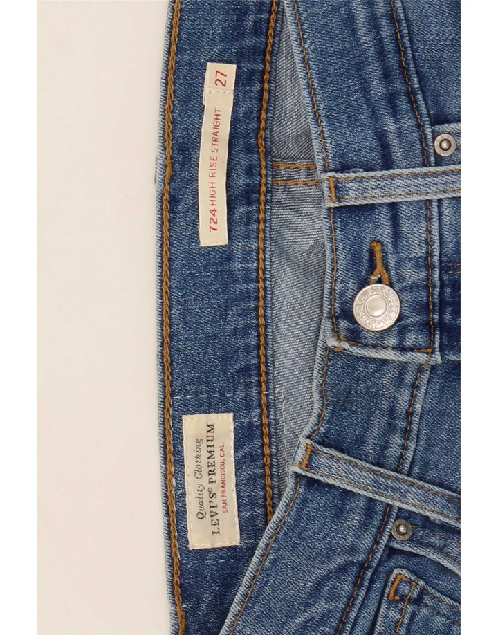Damskie jeansy Levi's 724 z wysokim stanem i prostym W27 L30 Niebieskie