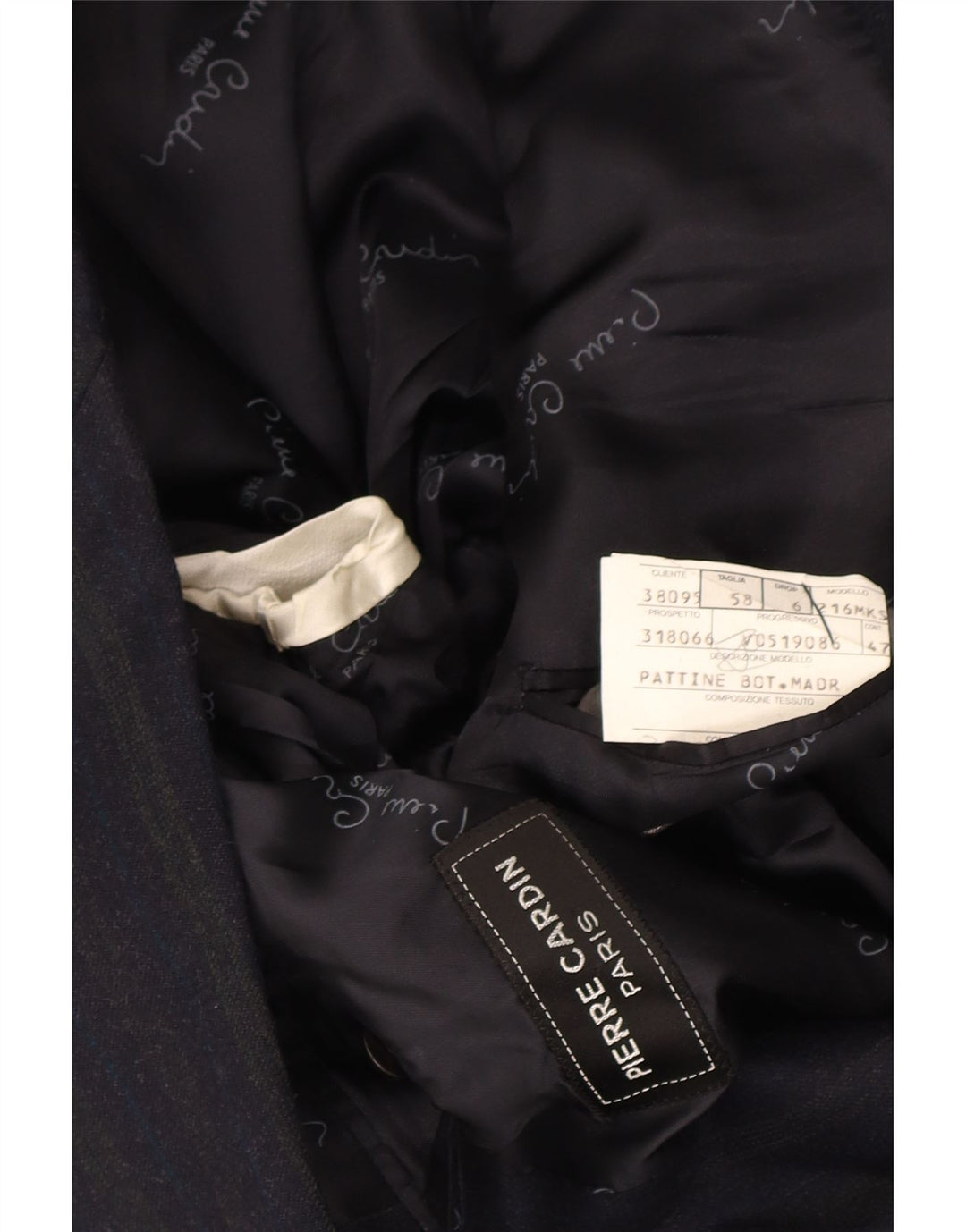 Męska marynarka Pierre Cardin zapinana na 2 guziki IT 58 4XL Granatowa w prążki