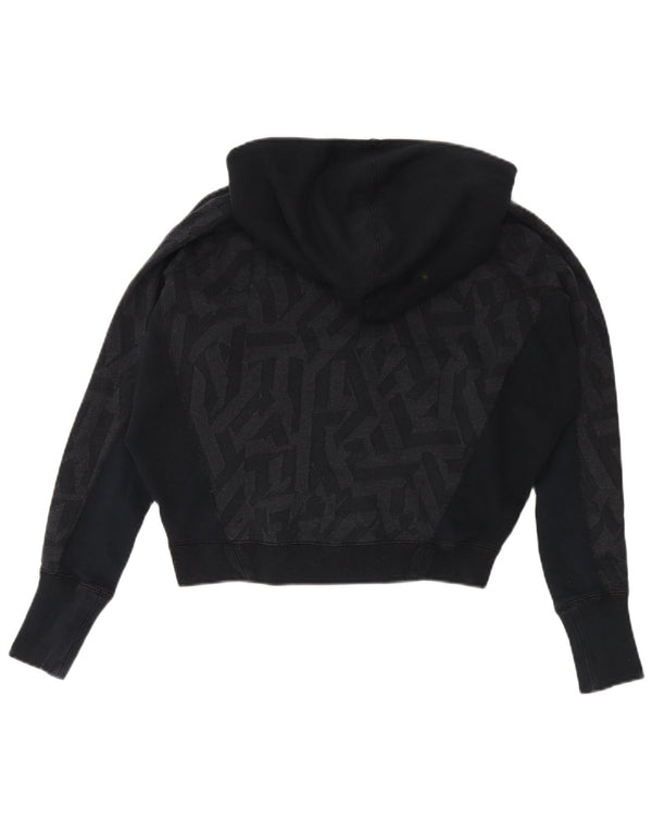 Damski sweter oversize z kapturem i zamkiem błyskawicznym Nike UK 6 XS w kolorze czarnym, geometrycznym