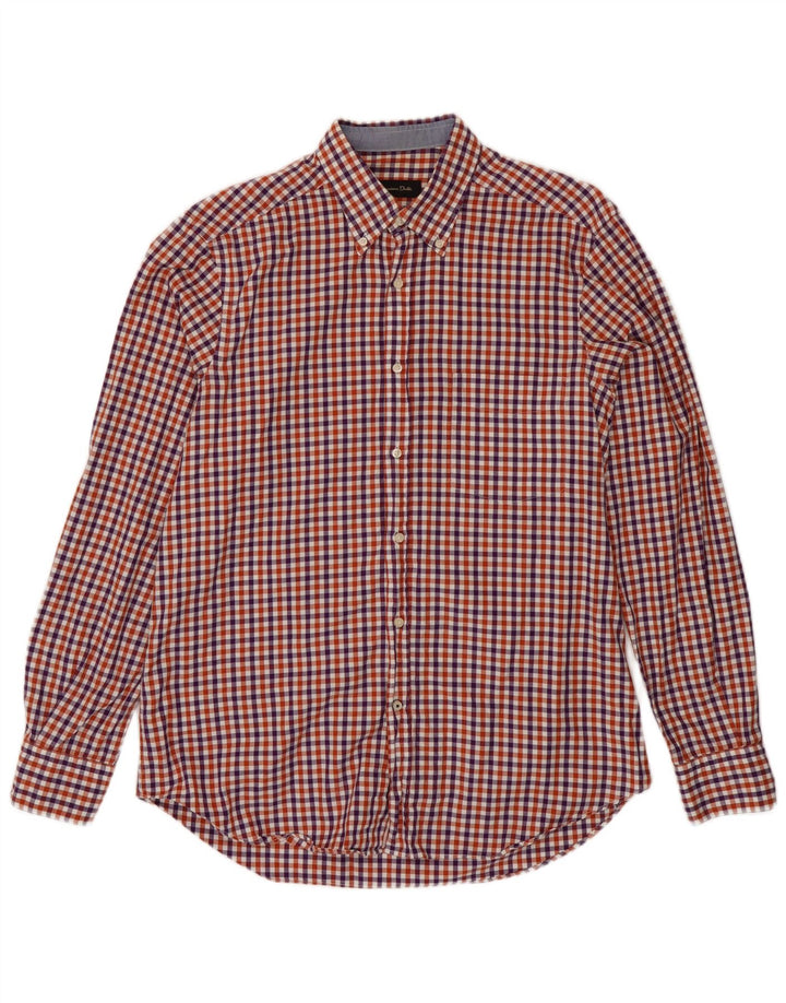 MASSIMO DUTTI Mens Regular Fit Flannel Shirt Large Multicoloured Check