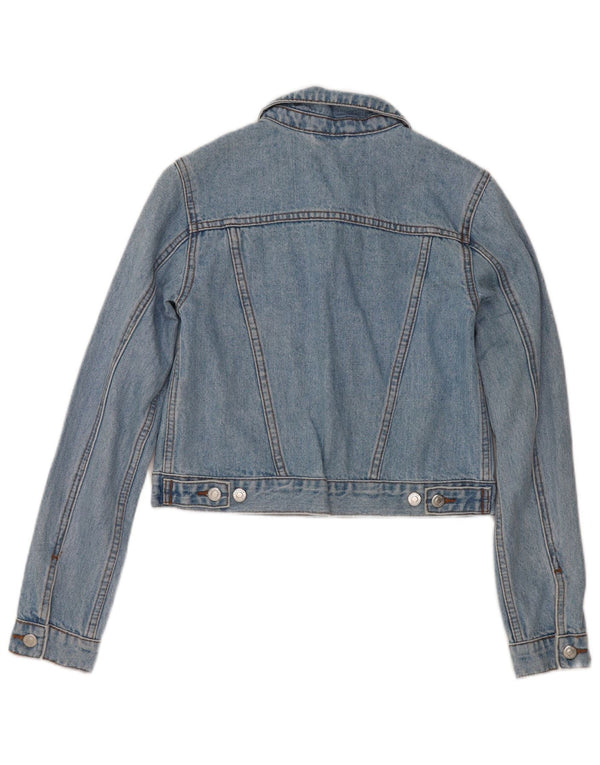 Damska kurtka jeansowa Topshop Crop UK 4 XS, niebieska, bawełniana