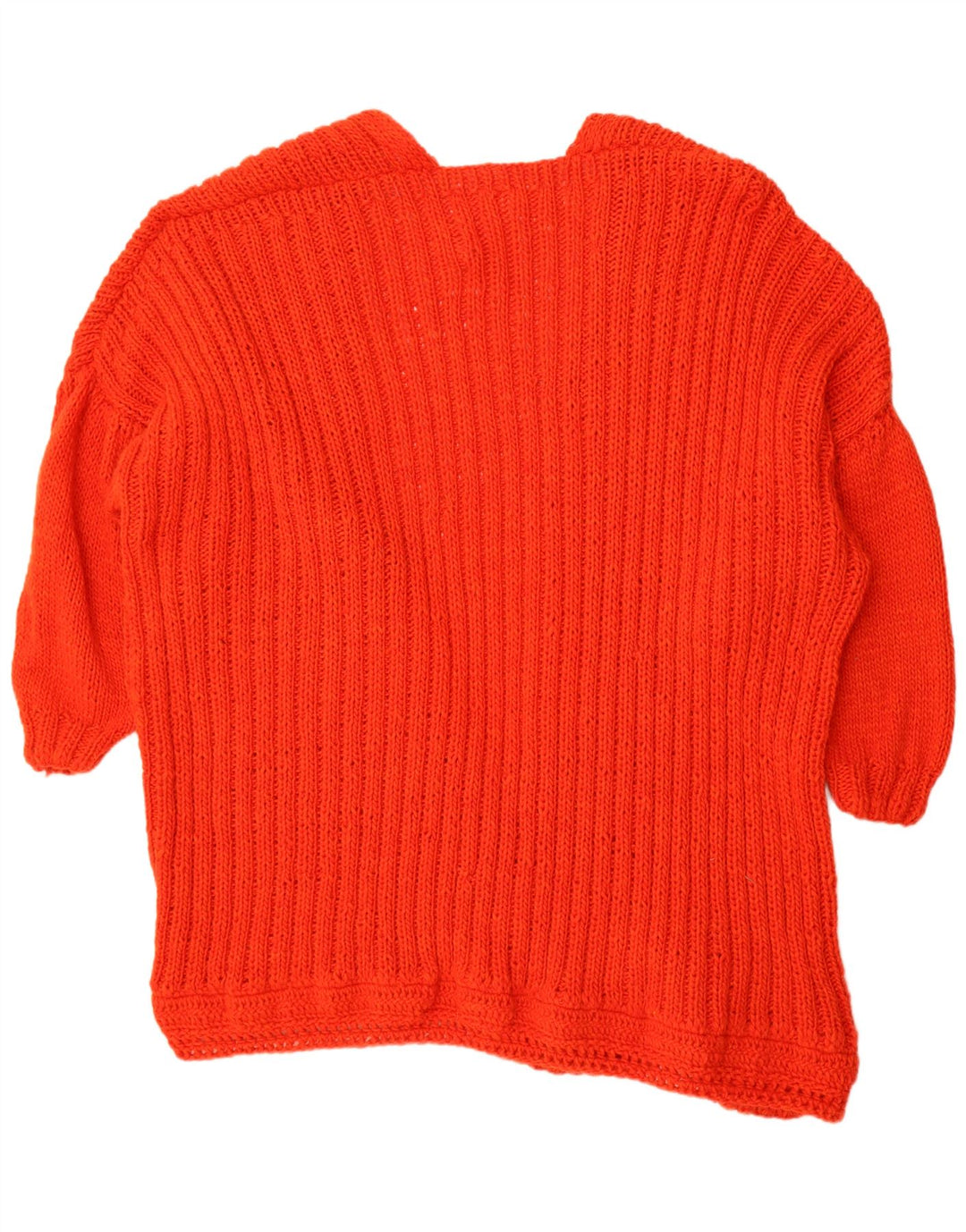 Vintage damski sweter oversize z otwartym kardiganem UK 14, średni czerwony