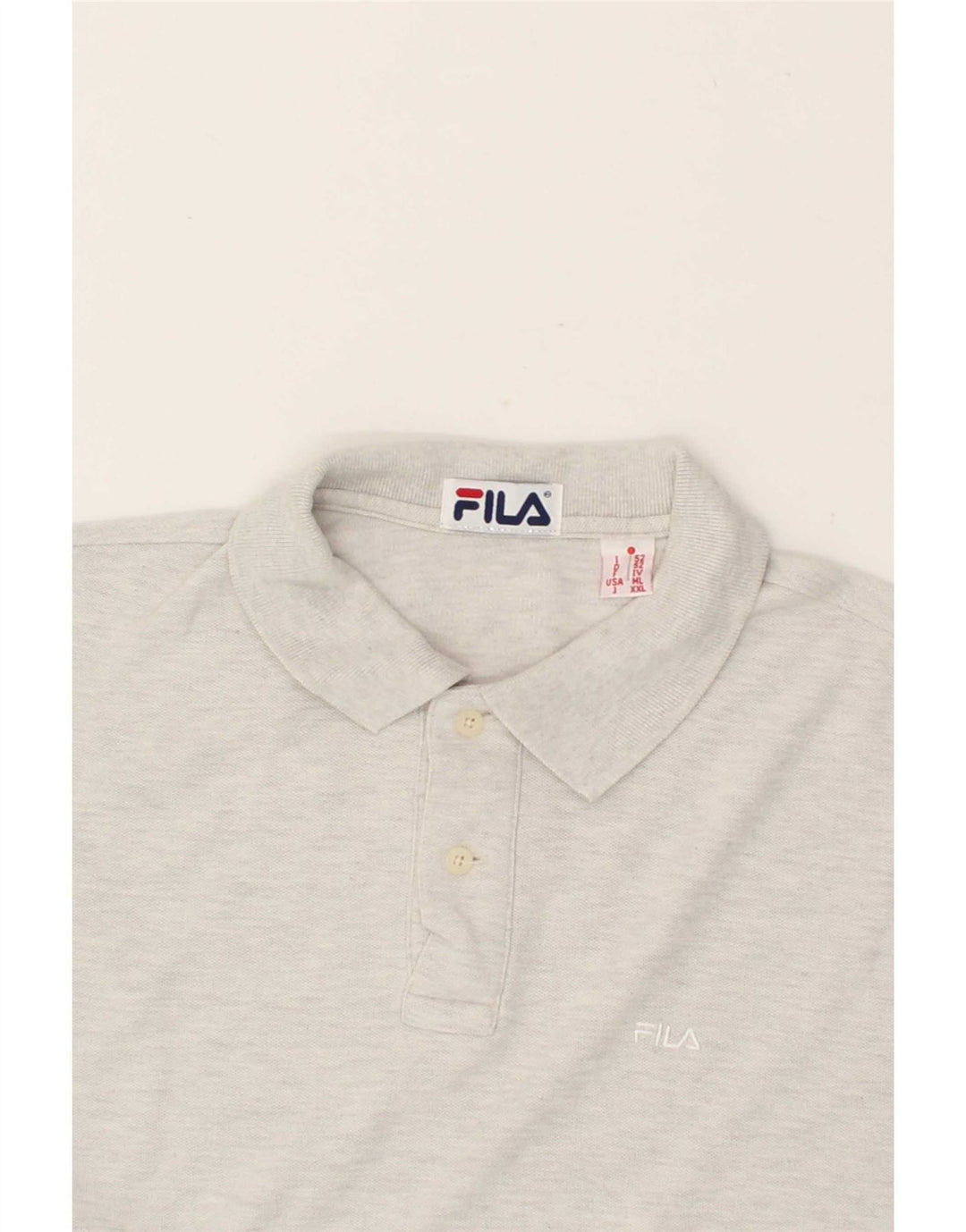 FILA Mens Polo Shirt IT 52 Large Grey Cotton Vintage Fila and Second-Hand Fila from Messina Hembry 