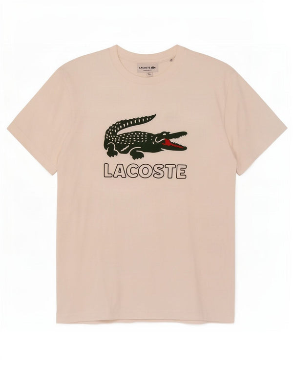 Męska koszulka z grafiką o regularnym kroju Lacoste, rozmiar 3, mała biała
