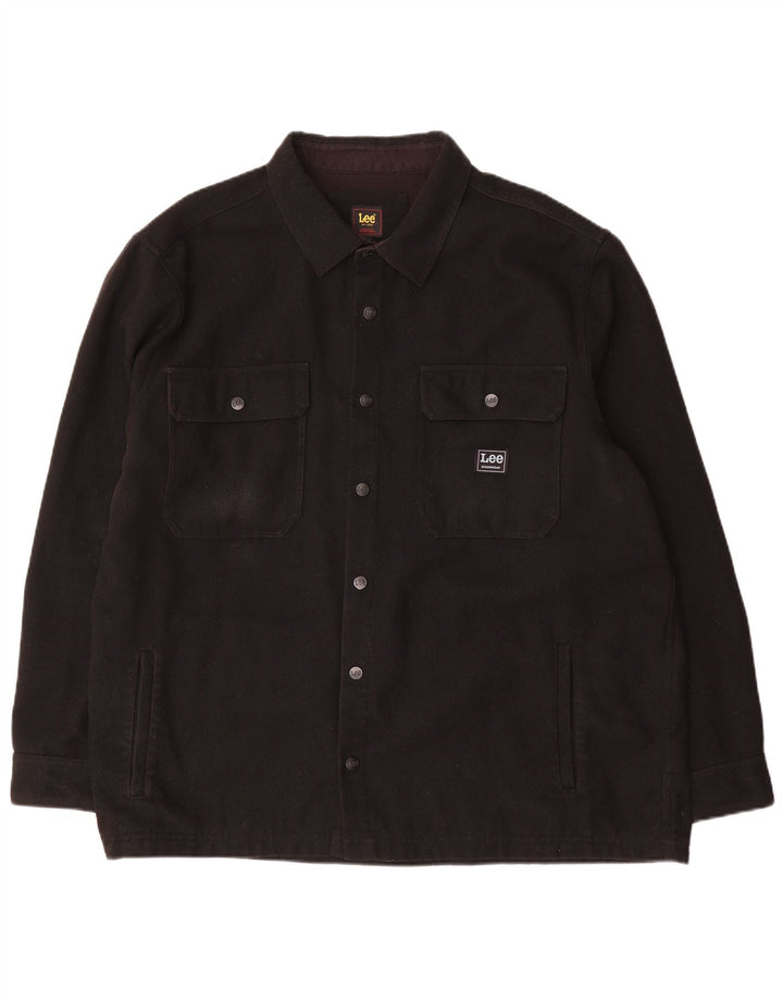 Męska koszula wierzchnia Lee, flanelowa, 2XL, czarna wełniana