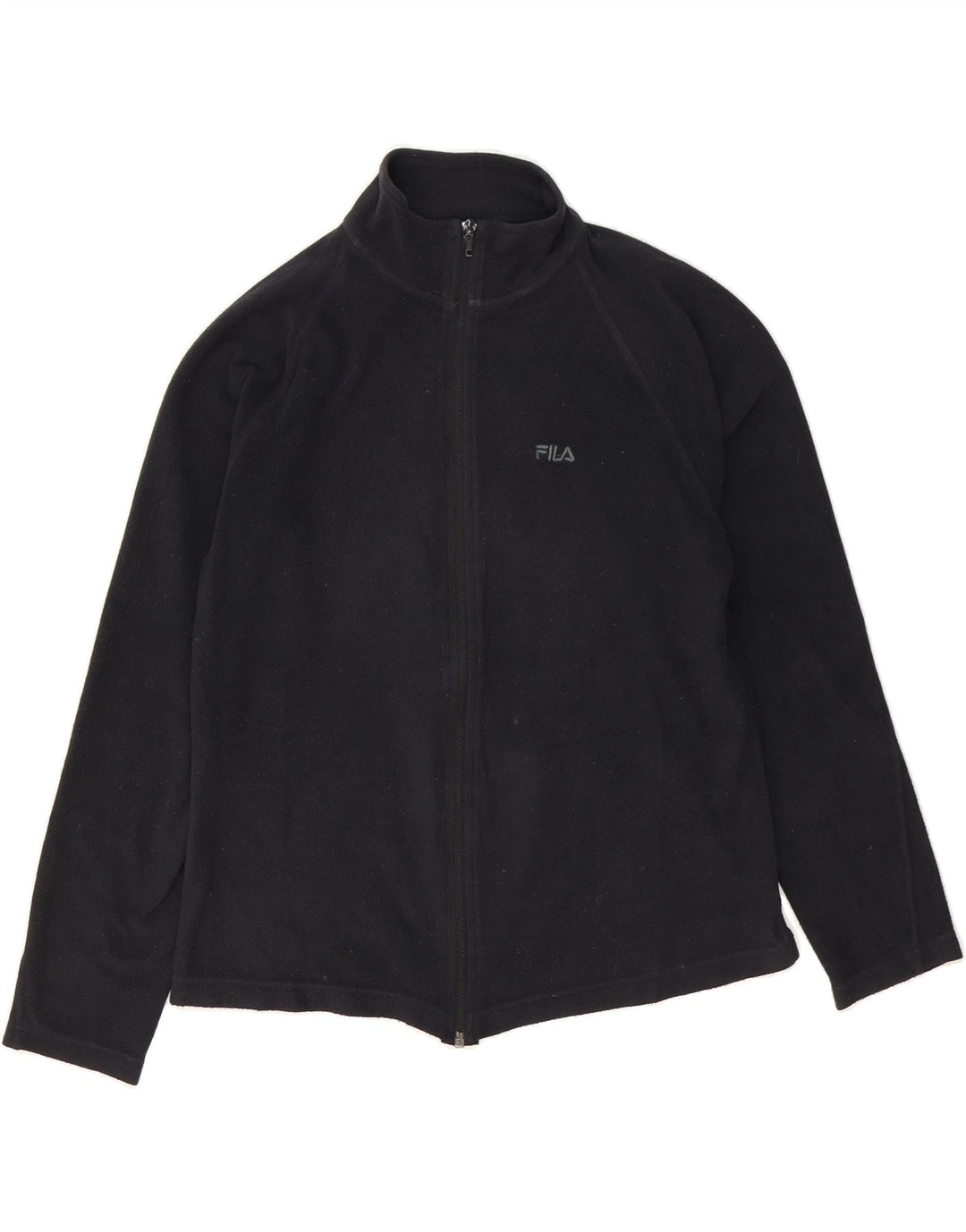FILA Womens Fleece Jacket UK 14 Large Black Vintage Fila and Second-Hand Fila from Messina Hembry 