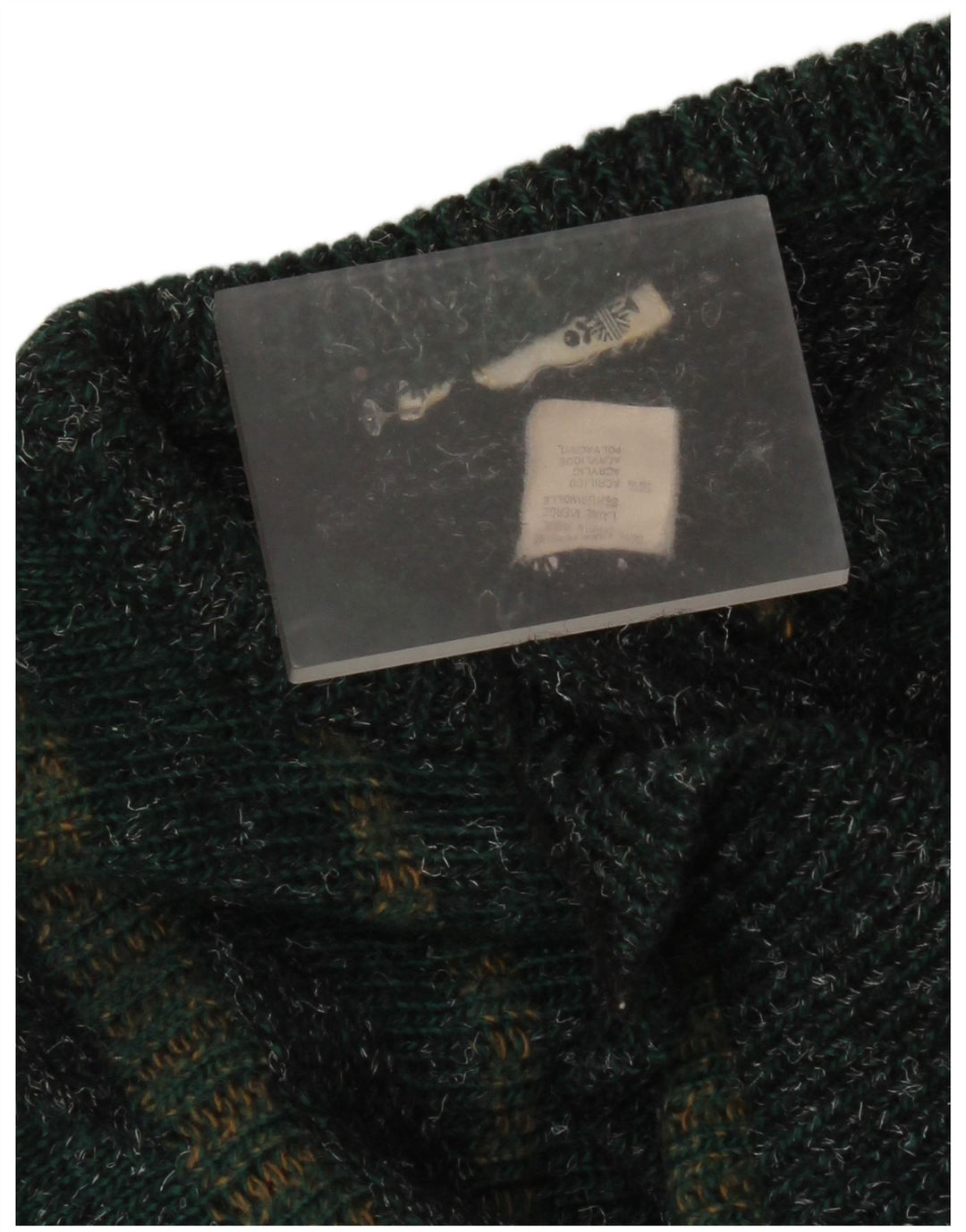 Vintage męski sweter z okrągłym dekoltem IT 50 w średnie zielone paski