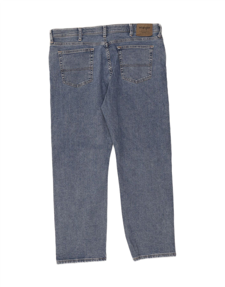 Wrangler Męskie proste dżinsy W38 L30 Niebieskie bawełniane