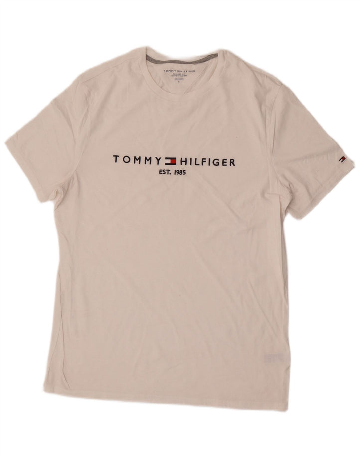 Męska koszulka T-shirt o regularnym kroju Tommy Hilfiger, średnia biała bawełna