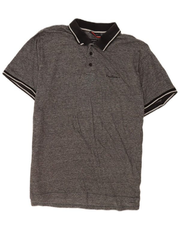 Męska koszulka polo Pierre Cardin z krótkim rękawem i regularnym krojem XL, szara, nakrapiana