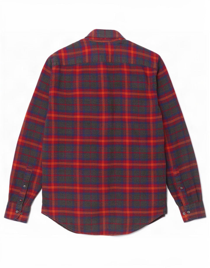 Męska koszula flanelowa Tommy Hilfiger, bawełniana w średnią czerwoną kratkę