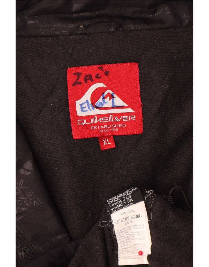Męska kurtka dresowa z kapturem i grafiką Quiksilver XL, czarny poliester