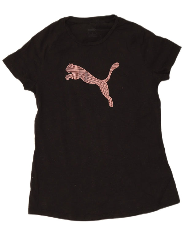 Puma Damska koszulka Regular Graphic Top UK 14 Średnia czarna bawełniana sportowa