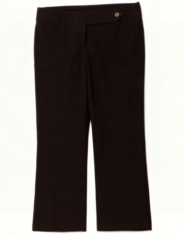 Damskie spodnie garniturowe Marks & Spencer UK 16 Large W36 L29 Czarne prążki