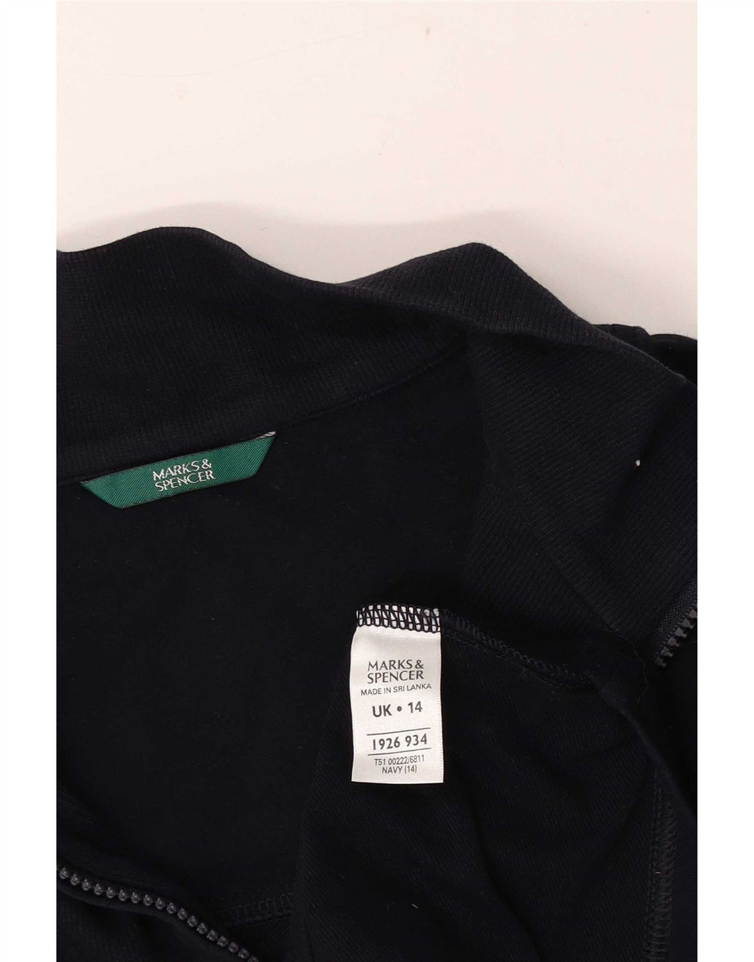 Damski sweter Marks & Spencer z zamkiem błyskawicznym, UK 14, średni granatowy